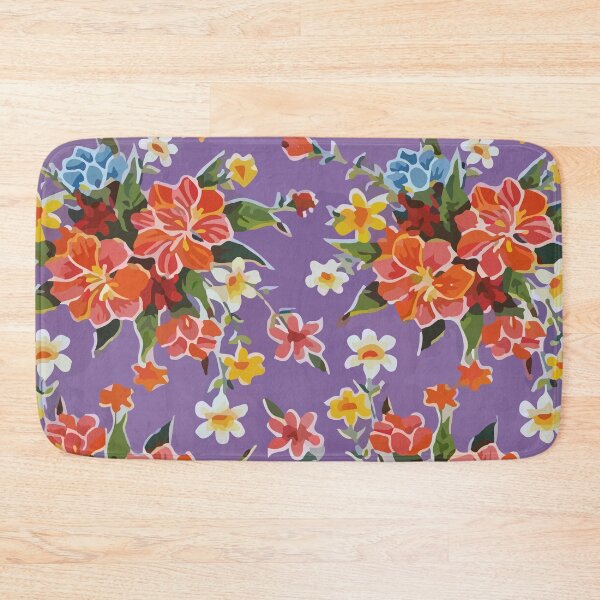 Item preview, Red flowers lilac mexican oilcloth designed and sold by T-Mex.