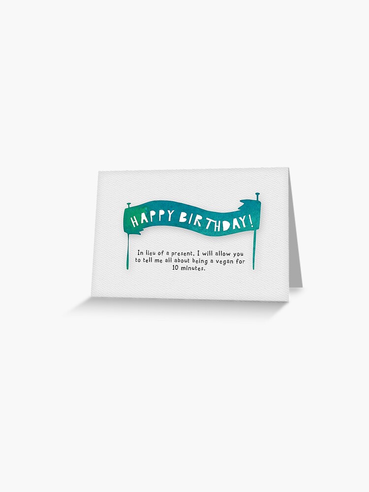 Carte De Vœux Joyeux Anniversaire Vegan Par Leeyacat Redbubble