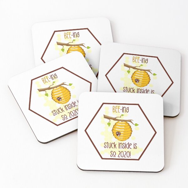 Item preview, BEE-ing Stuck Inside is SO 2020!! (On White) designed and sold by PawsitiveMum.