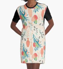 Spring flower pattern, tulips and lilies, 006 Graphic T-Shirt Dress