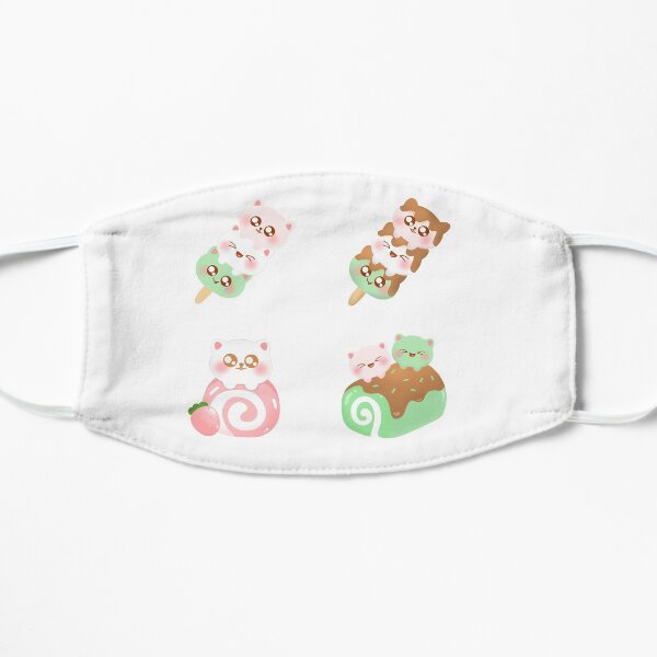 Kawaii dango kittens set Flat Mask