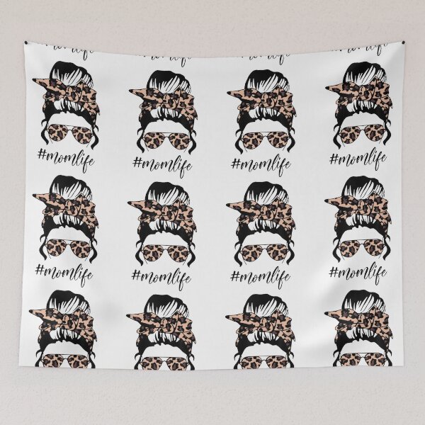 Item preview, Classy Mom Life with Leopard Pattern Shades & Cool Messy Bun designed and sold by glenn-designer.