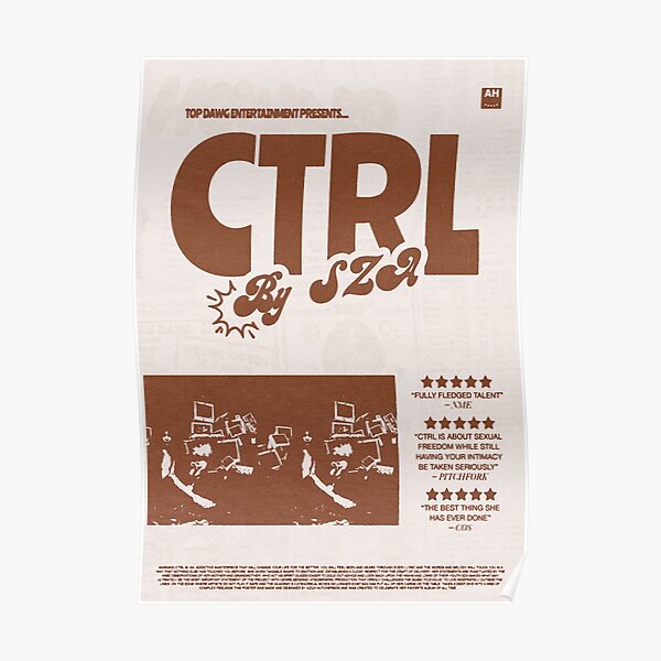 Impresión del álbum - "Ctrl" de SZA (marrón / beige) Póster