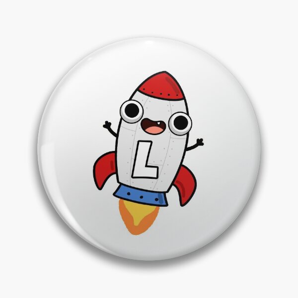 Item preview, Monogram L Cute Space Rocket designed and sold by kidsmonogram.