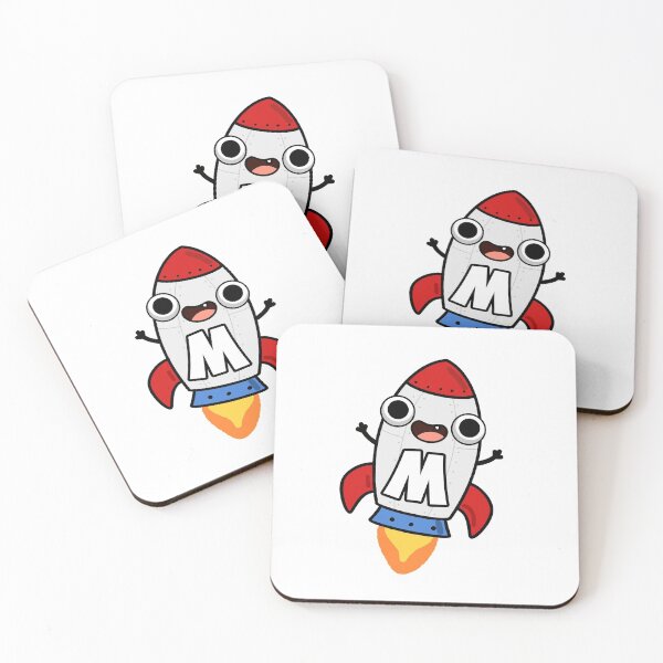 Item preview, Monogram M Cute Space Rocket designed and sold by kidsmonogram.