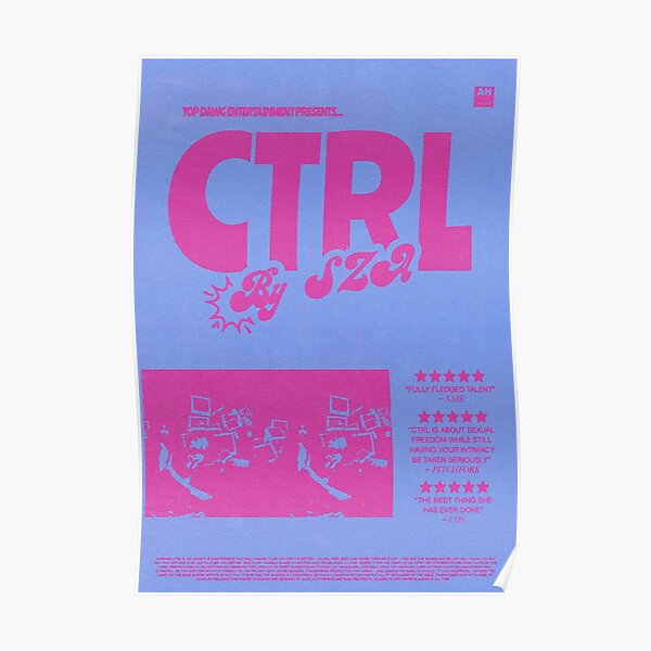 Impression d'album - "Ctrl" par SZA (rose / bleu) Poster
