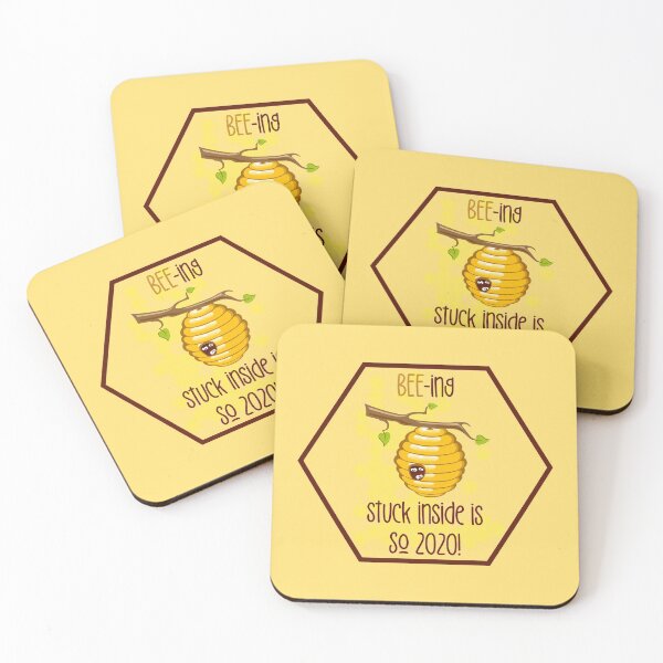 Item preview, BEE-ing Stuck Inside is SO 2020!! (On Yellow) designed and sold by PawsitiveMum.