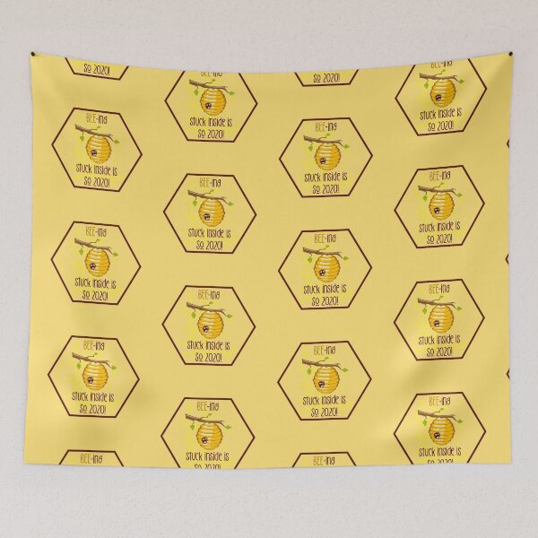 Item preview, BEE-ing Stuck Inside is SO 2020!! (On Yellow) designed and sold by PawsitiveMum.