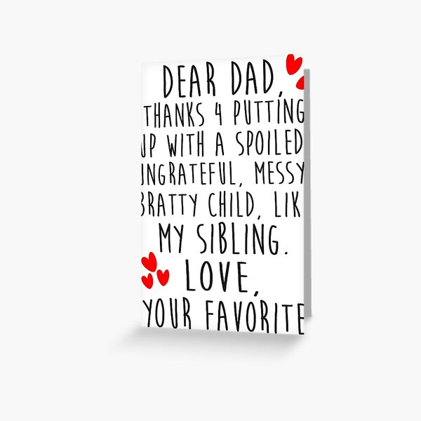 Dear dad Greeting Card
