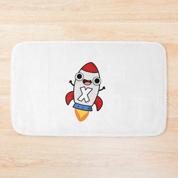 Aperçu de l'œuvre Fusée spatiale mignonne Monogram X créée et vendue par kidsmonogram.