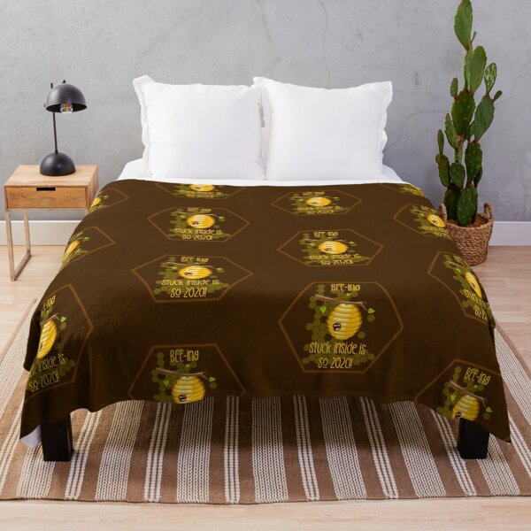 Item preview, BEE-ing Stuck Inside is SO 2020!! (On Brown) designed and sold by PawsitiveMum.