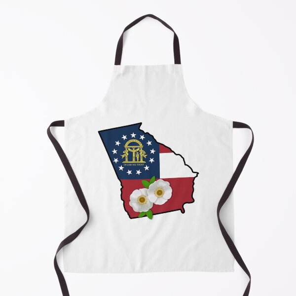 Item preview, State of Georgia Flag with State Flower Cherokee Rose designed and sold by Gsallicat.