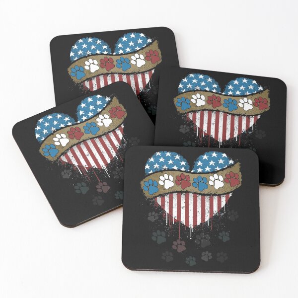 Item preview, I Love Dog Paw Print Heart USA Flag Independence Day 4th Of July designed and sold by BaseStore.