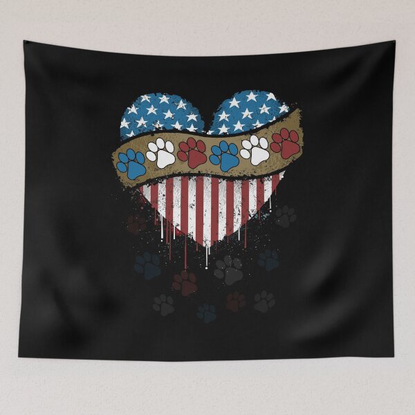 Item preview, I Love Dog Paw Print Heart USA Flag Independence Day 4th Of July designed and sold by BaseStore.
