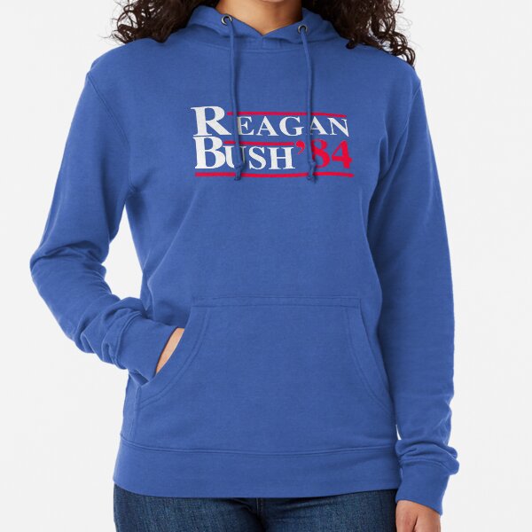 Reagan Bush '84 Retro Logo Red White Blue Election Ronald George 1984 84 Campaign T Shirt Hoodie Sticker Retro 80s 1980s Throwback Lightweight Hoodie