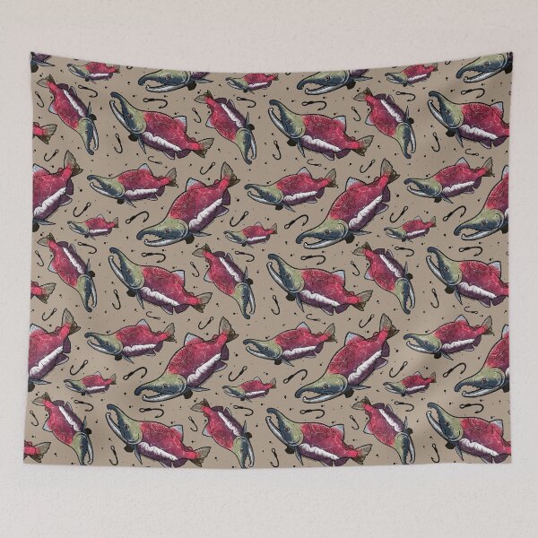Item preview, Salmon Swimming designed and sold by Artbybrittneyk.