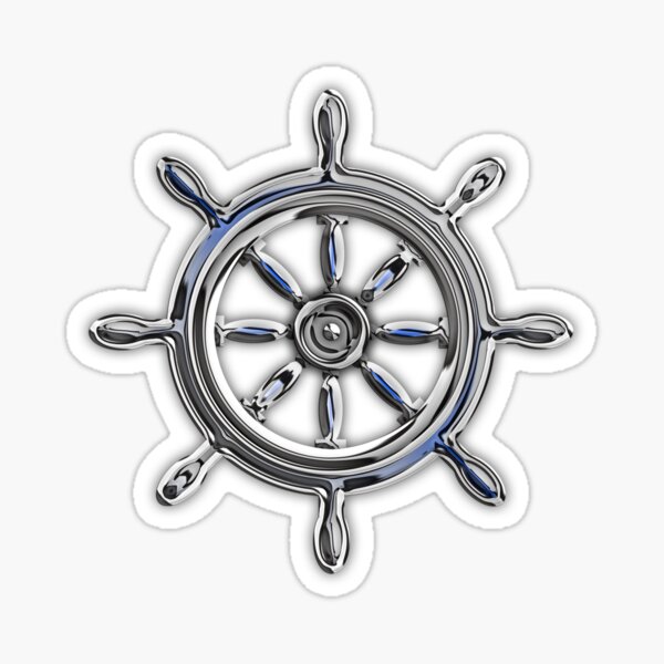 Item preview, Chrome Style Nautical Wheel Applique designed and sold by Garaga.