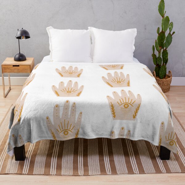 Item preview, Boho Aesthetic Hand with Eye Beige White Background designed and sold by DesignLabMedia.