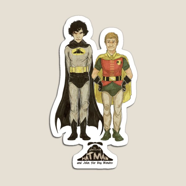 The Adventures of Hat-man and John the Boy Wonder Magnet