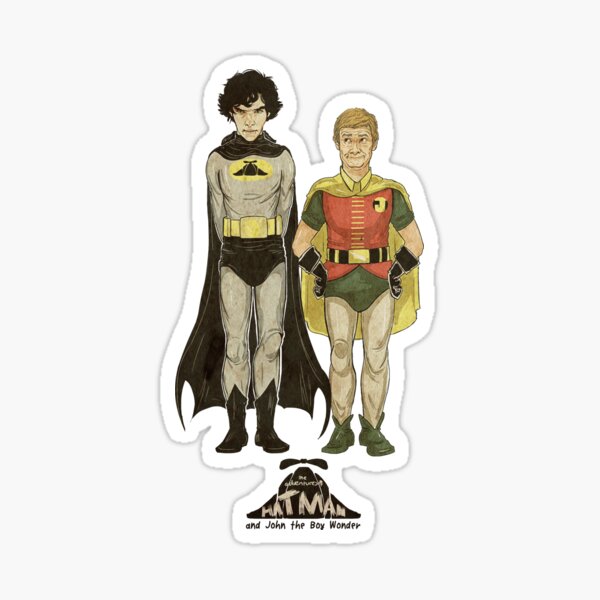 The Adventures of Hat-man and John the Boy Wonder Sticker
