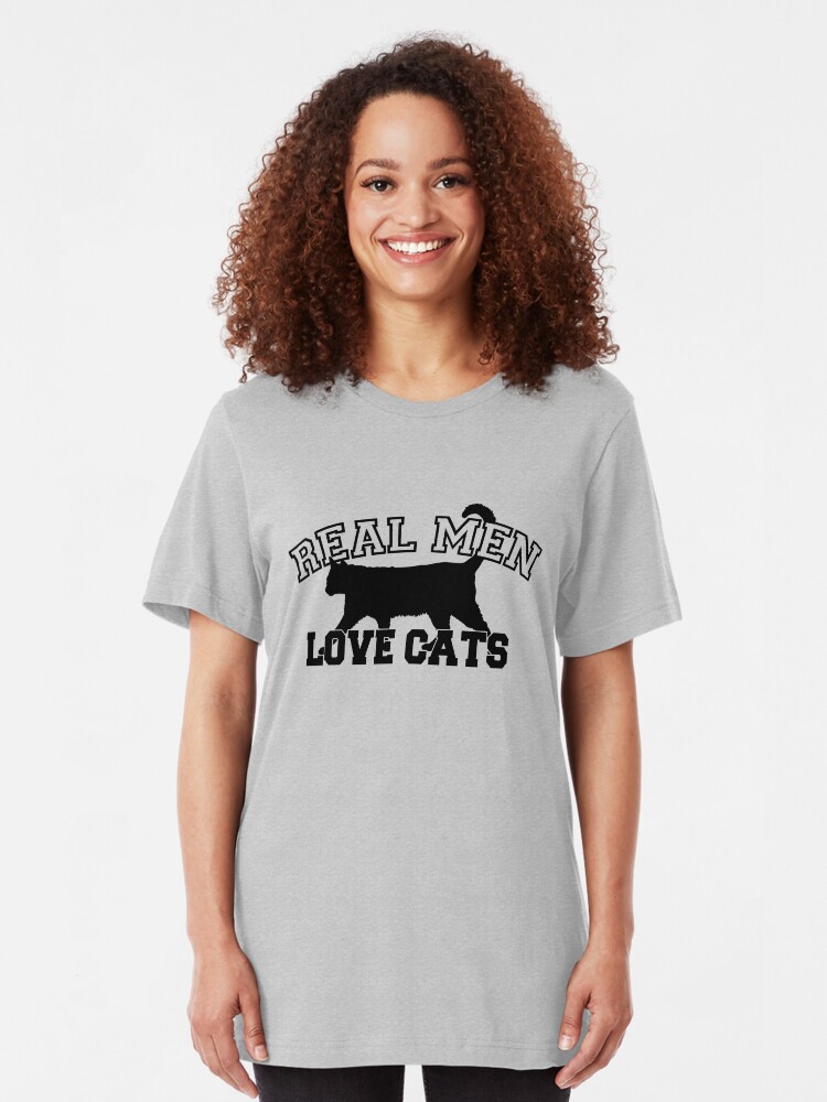 Alternate view of Real Men Love Cats Slim Fit T-Shirt