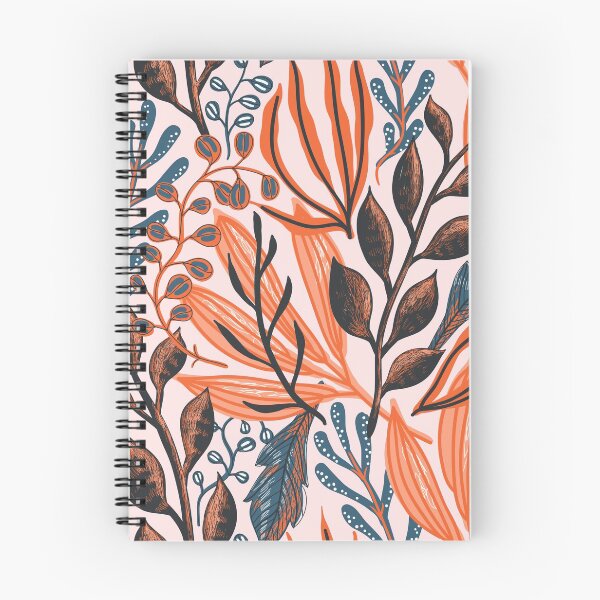 Item preview, Orange flower leaf pattern print - colorful floral design gifts designed and sold by RebelliousRosee.