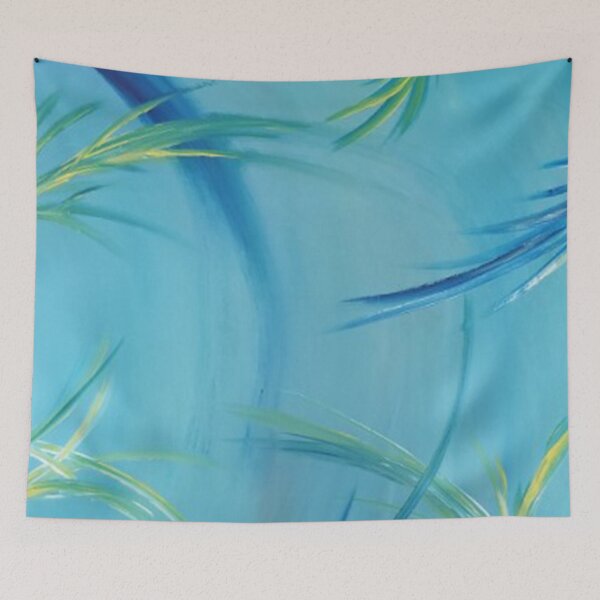 Item preview, Floating Leaves - Green Yellow and Blue Realistic Abstract Artwork designed and sold by Ilana Khoshsima.