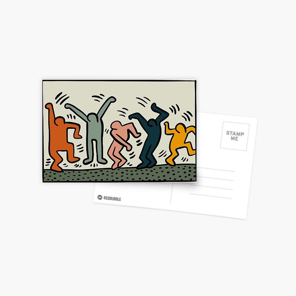 Keith Haring - Leute tanzen Postkarte