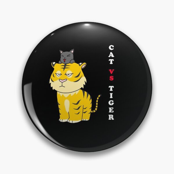 Item preview, cat vs tiger cartoon cute design 2 Black designed and sold by Panya-Design.