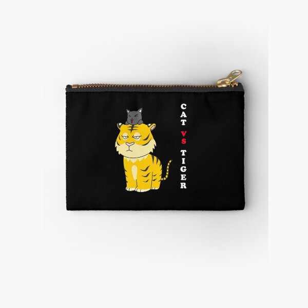 Item preview, cat vs tiger cartoon cute design 2 Black designed and sold by Panya-Design.