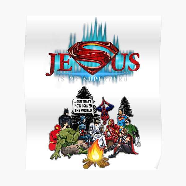 Jesus Superhero Posters Redbubble