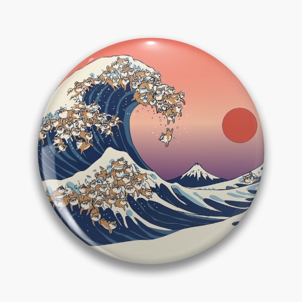 Item preview, The Great Wave of Shiba Inu designed and sold by Huebucket.