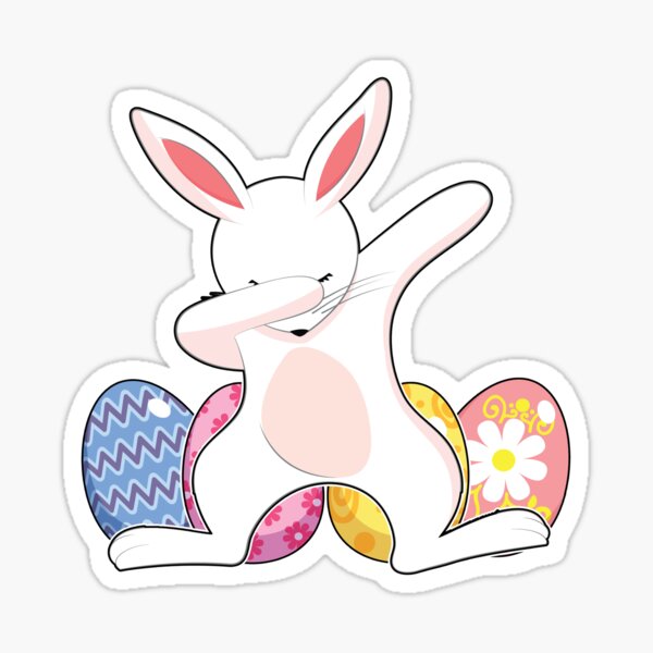 Item preview, Cute Dabbing Easter Bunny and Easter Eggs designed and sold by EverythingKawai.