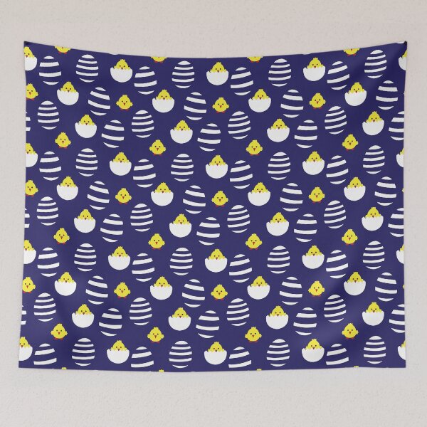 Item preview, Blue Happy Easter Egg Pattern designed and sold by Siu-Hong Mok.