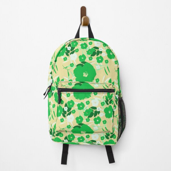 Item preview, Bold Blossoms - Green, White, Blue on Yellow designed and sold by AlteredAtelier.
