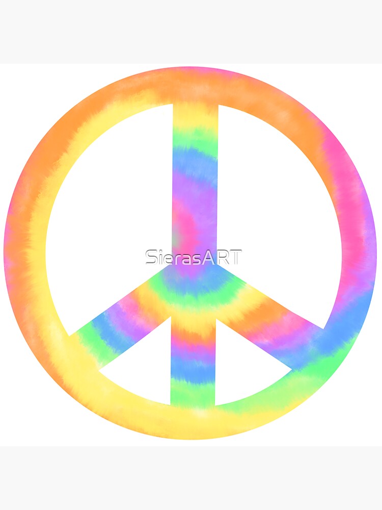 Rainbow Tie Dye Peace Sign Sticker By Sierasart Redbubble 