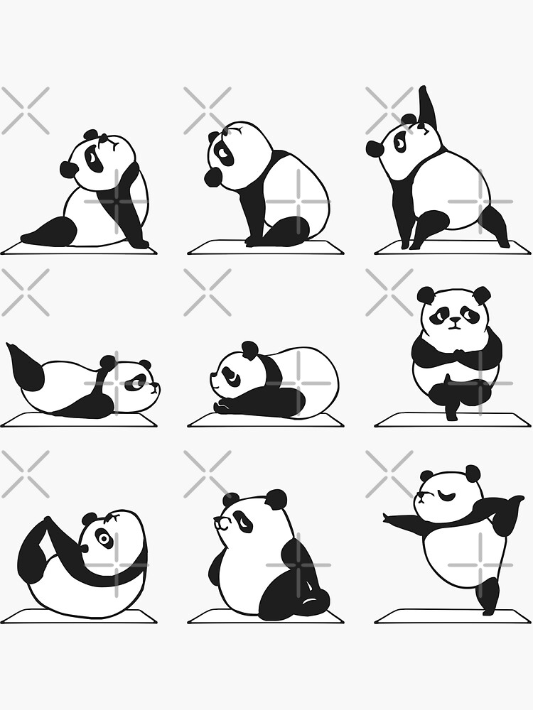 Panda Yoga Sticker for Sale by Huebucket