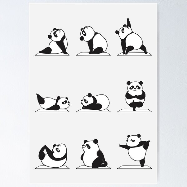 Panda Yoga Posters for Sale