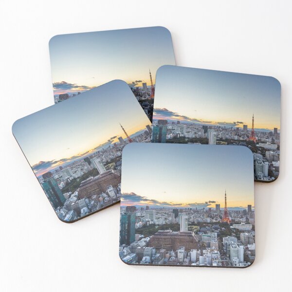 Item preview, Tokyo top view sunset designed and sold by TravelDrone.