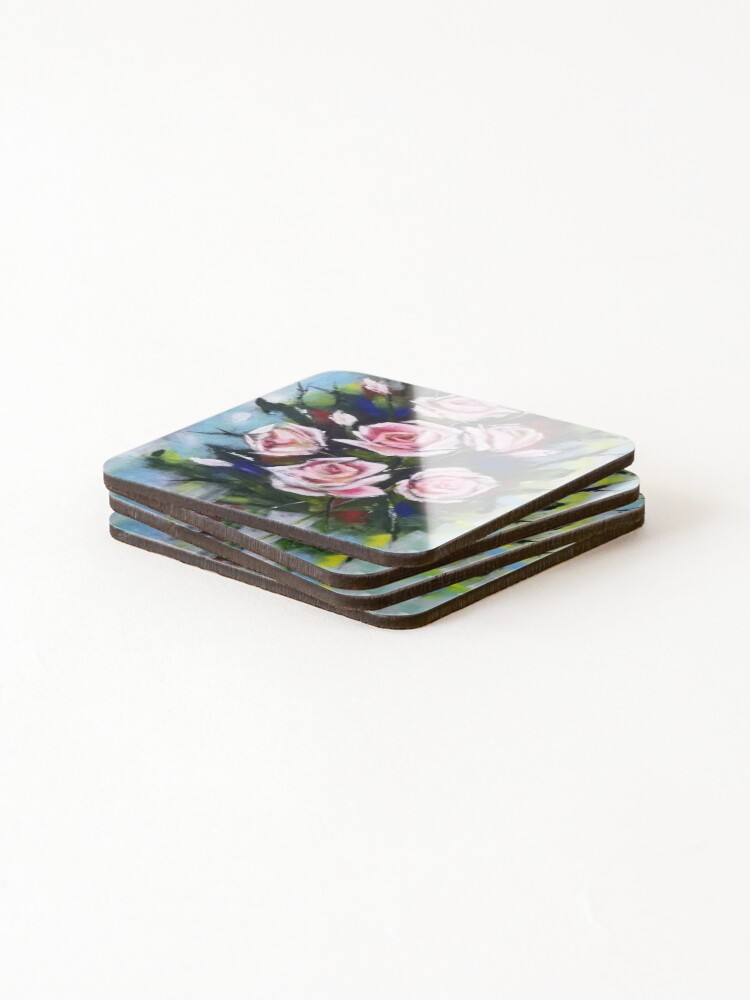 Thumbnail 4 of 5, Coasters (Set of 4), Abstract Roses designed and sold by SEEMAFINEART.