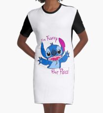 Stitch - Fluffy but fierce Graphic T-Shirt Dress