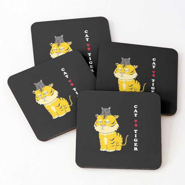 Item preview, cat vs tiger cartoon cute design 2 Black designed and sold by Panya-Design.