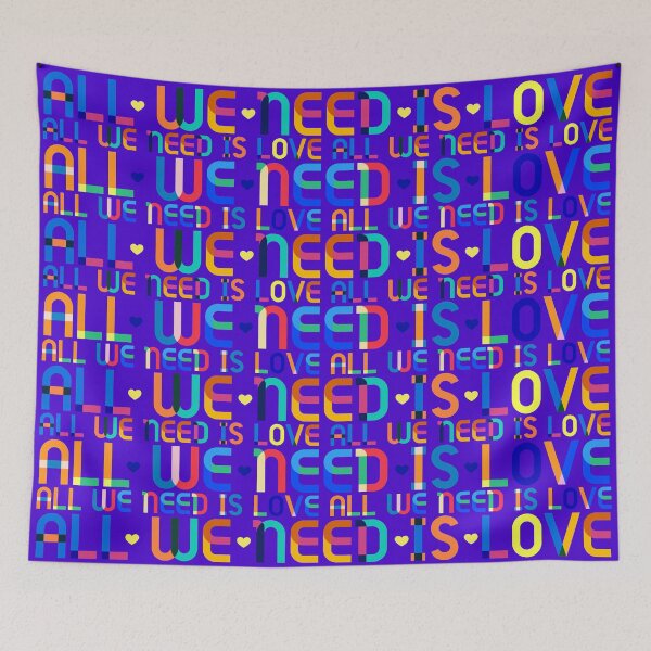 Item preview, All we need is love, quote, pattern designed and sold by Mauswohn.
