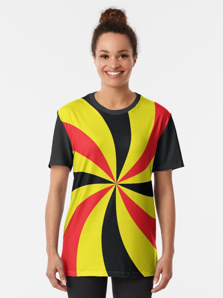 Black red and yellow graphic tee Clearance