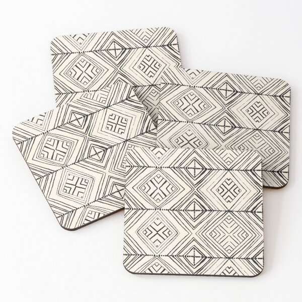 Item preview, Monochrome Scandinavian Ethnic Aztec Pattern in Black & Beige designed and sold by MyArt23.