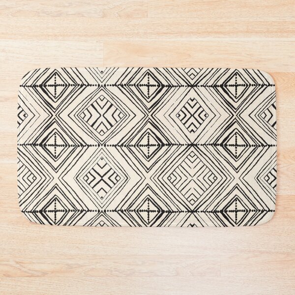 Item preview, Monochrome Scandinavian Ethnic Aztec Pattern in Black & Beige designed and sold by MyArt23.