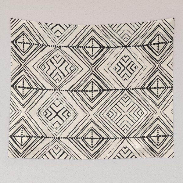 Item preview, Monochrome Scandinavian Ethnic Aztec Pattern in Black & Beige designed and sold by MyArt23.