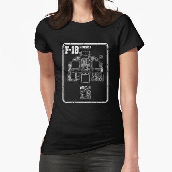 F/A-18 Hornet USAF Multirole Combat Aircraft Cockpit View Fitted T-Shirt