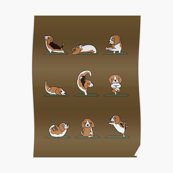 Beagle Yoga Poster