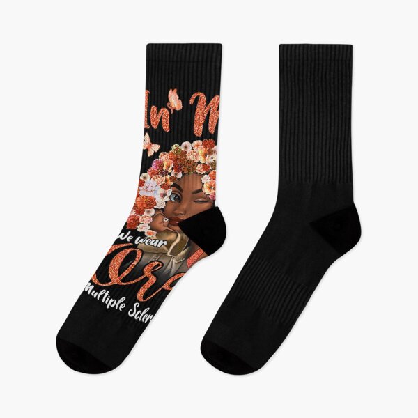 Item preview, In March We Wear Orange Multiple Sclerosis Afro Black Women designed and sold by Bianka Langosh.